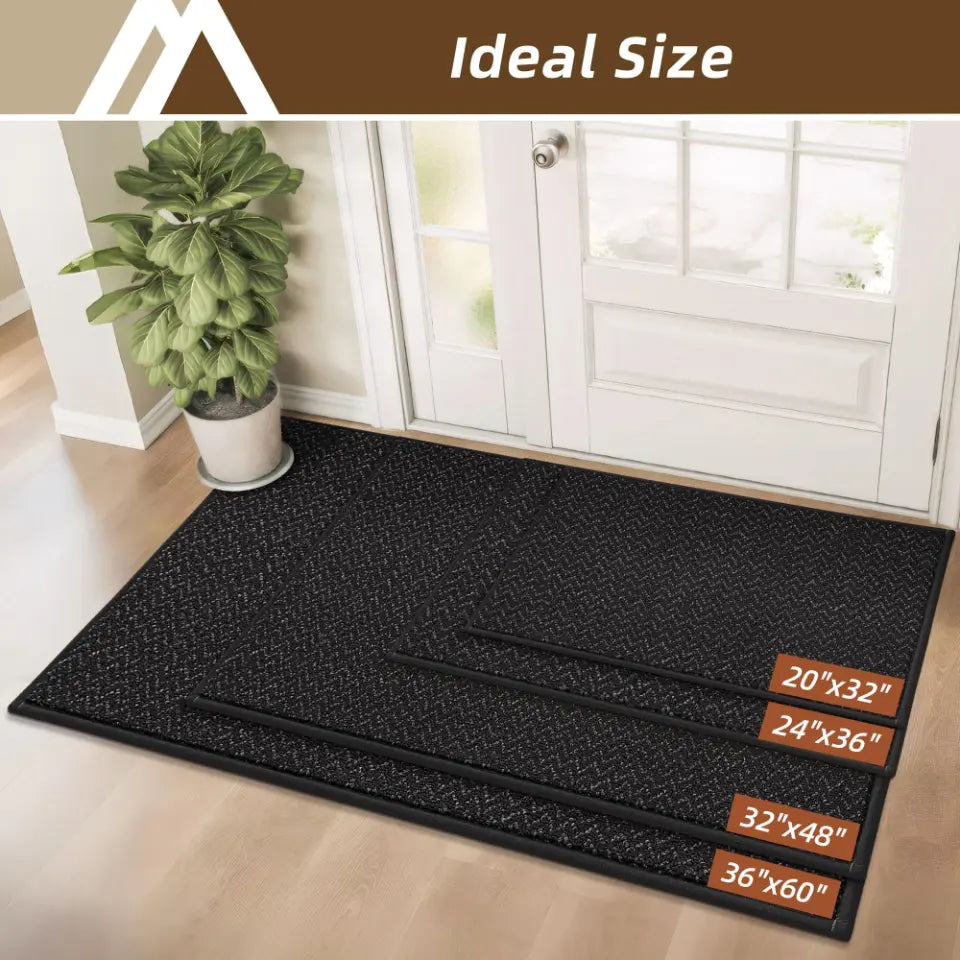 Black Chevron Door Mats