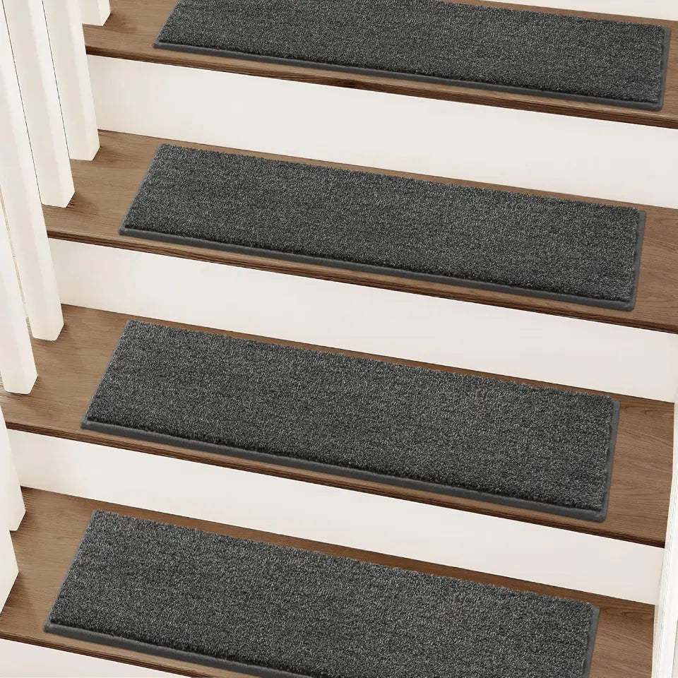 Dark Grey Plain Color Rug Treads for Steps