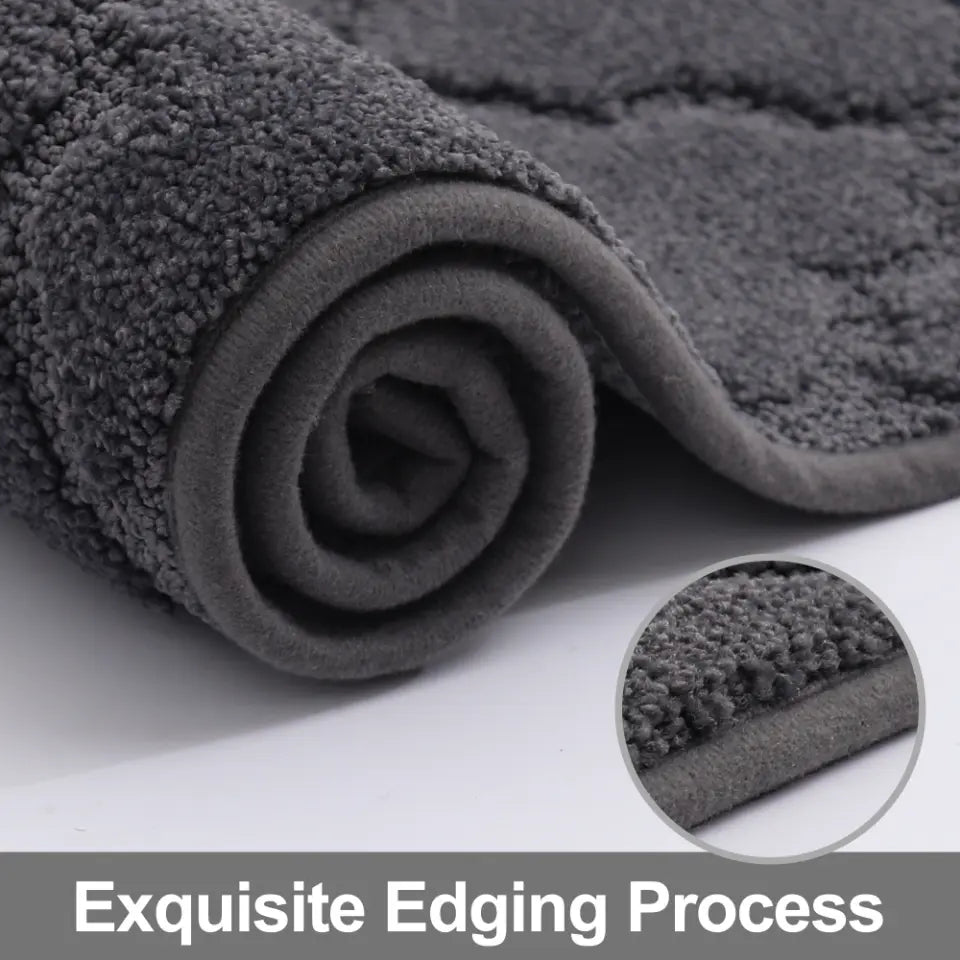 Dark Grey Scatter Rugs for Kitchen with Exquisite Edging Process