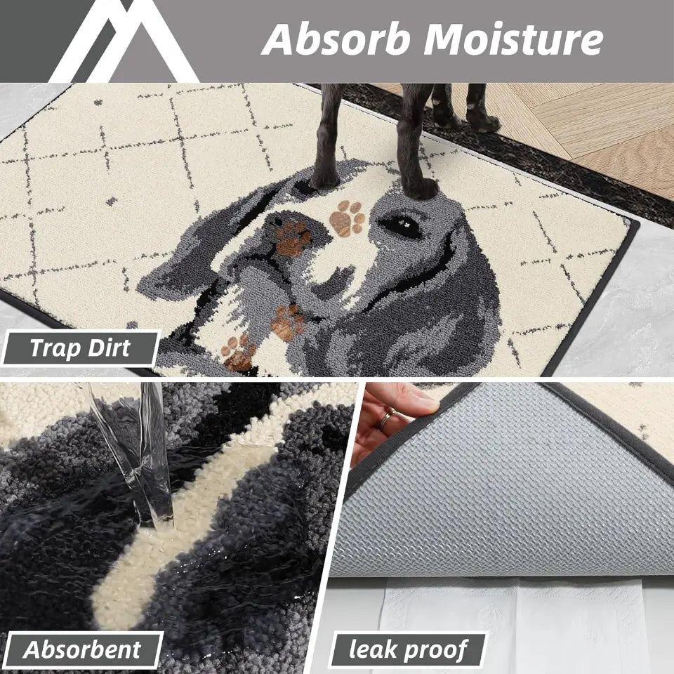 Dog Welcome Mats Which Absorb Moisture