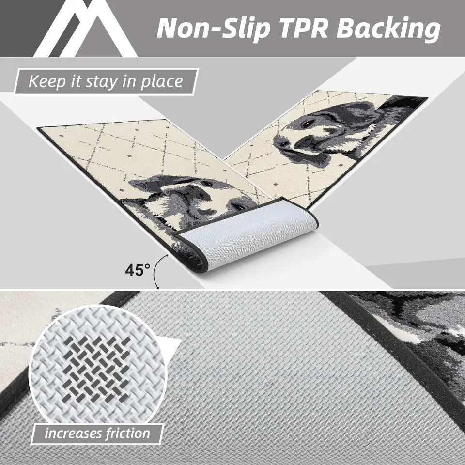 Dog Welcome Mats with Non-Slip TPR Backing