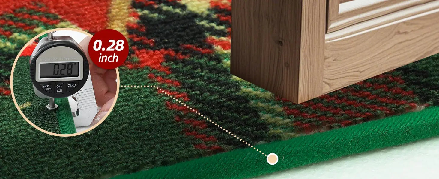 Green Tartan Xmas Floor Mat which is Low Profile