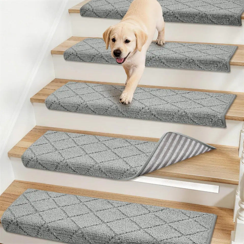 Grey Diamond Bullnose Carpet Stair Treads