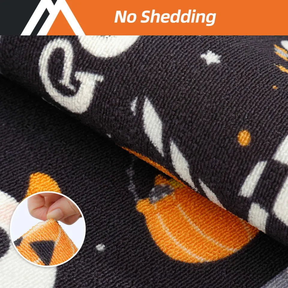 No Shedding Halloween Ghost and Pumpkin Kitchen Mat