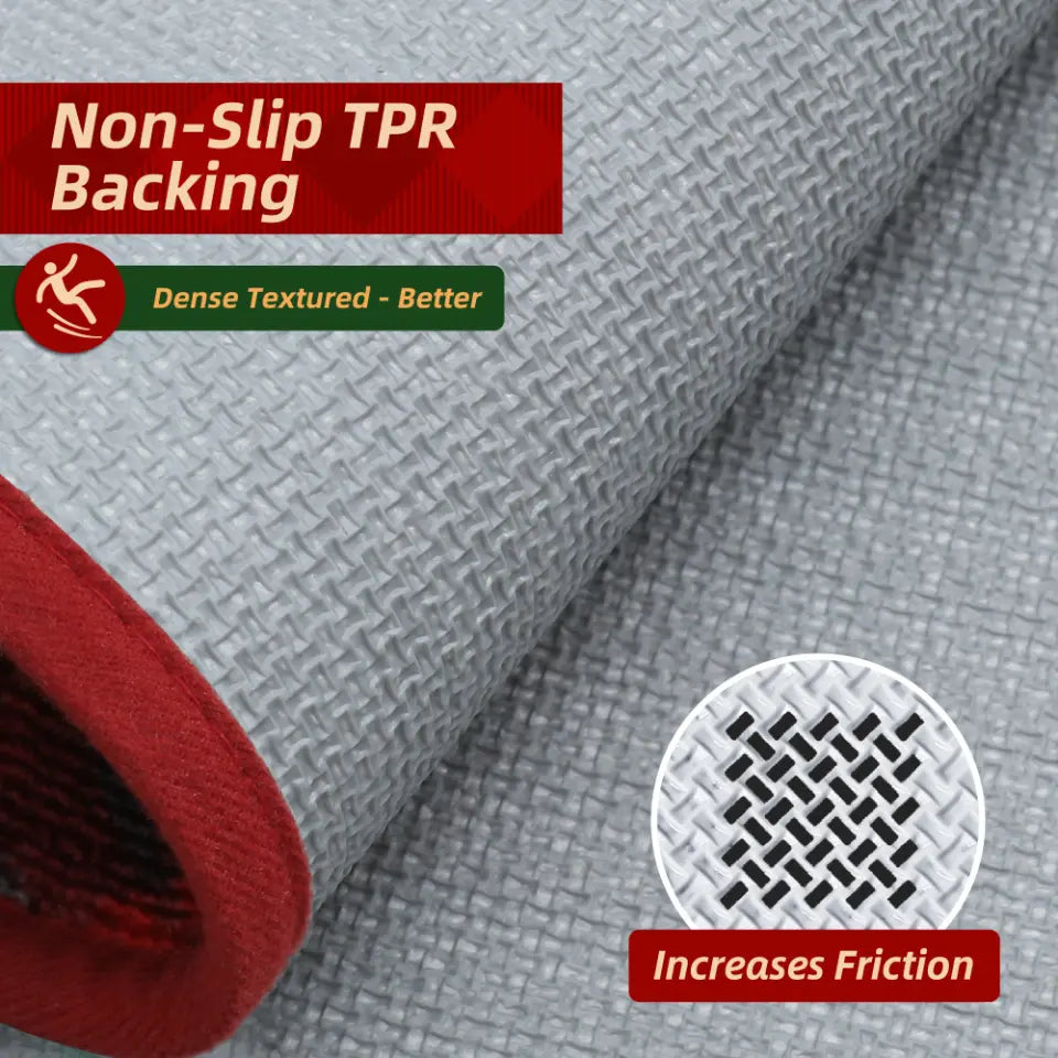 Non-Slip TPR Backing of Tree Snowflakes Xmas Kitchen Mats