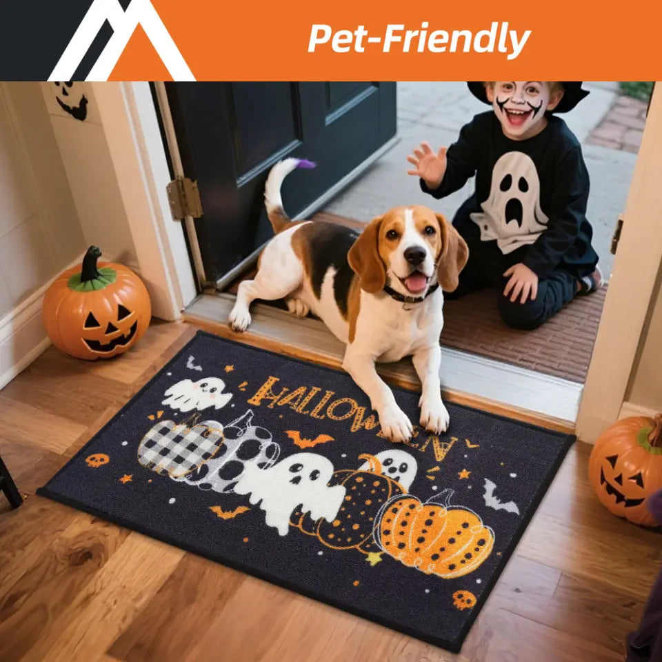 Pet-Friendly Scary Front Door Mat for Halloween