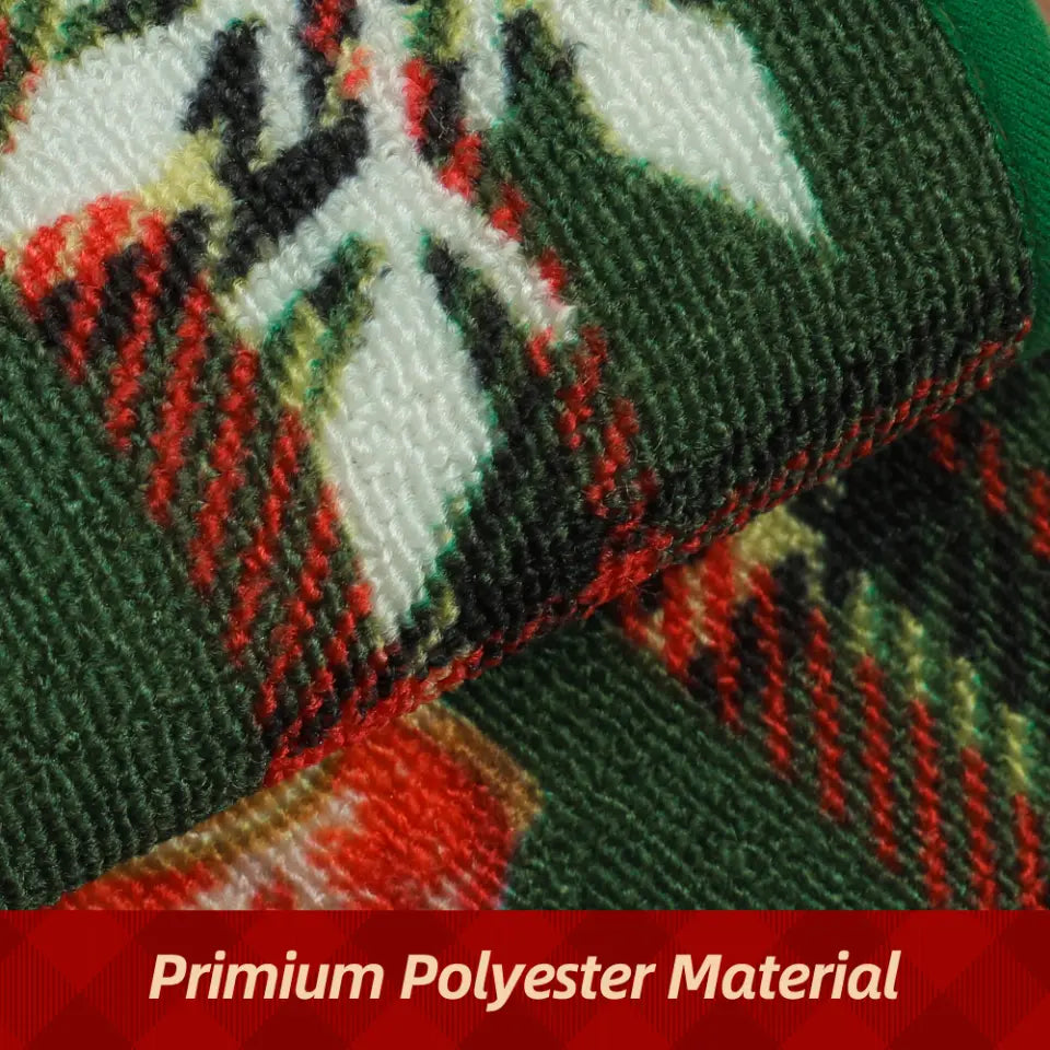Primium Polyster Material of Green Tartan Christmas Floor Mats for Kitchen