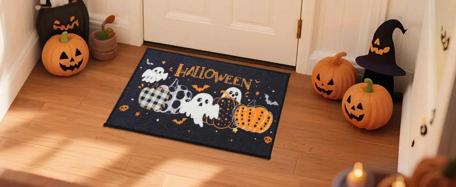 Scary Front Door Mat for Halloween on Front Door Banner
