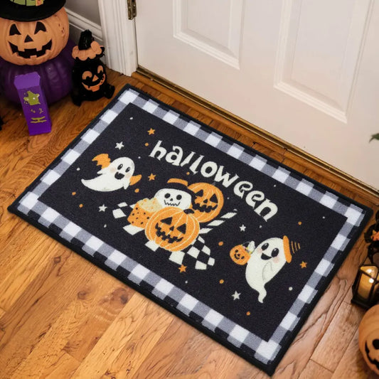 Side View of Funny Halloween Doormat