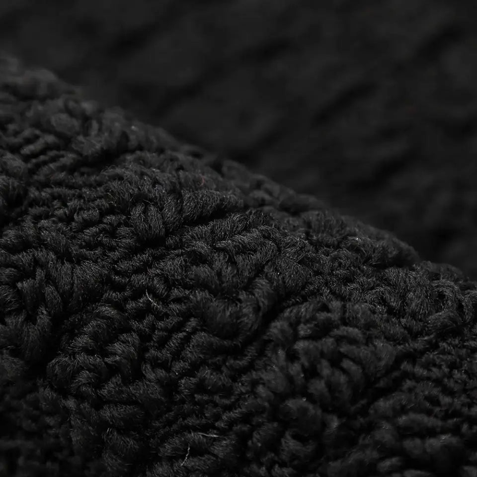 Texture of Black D Shaped Small Kitchen Rugs
