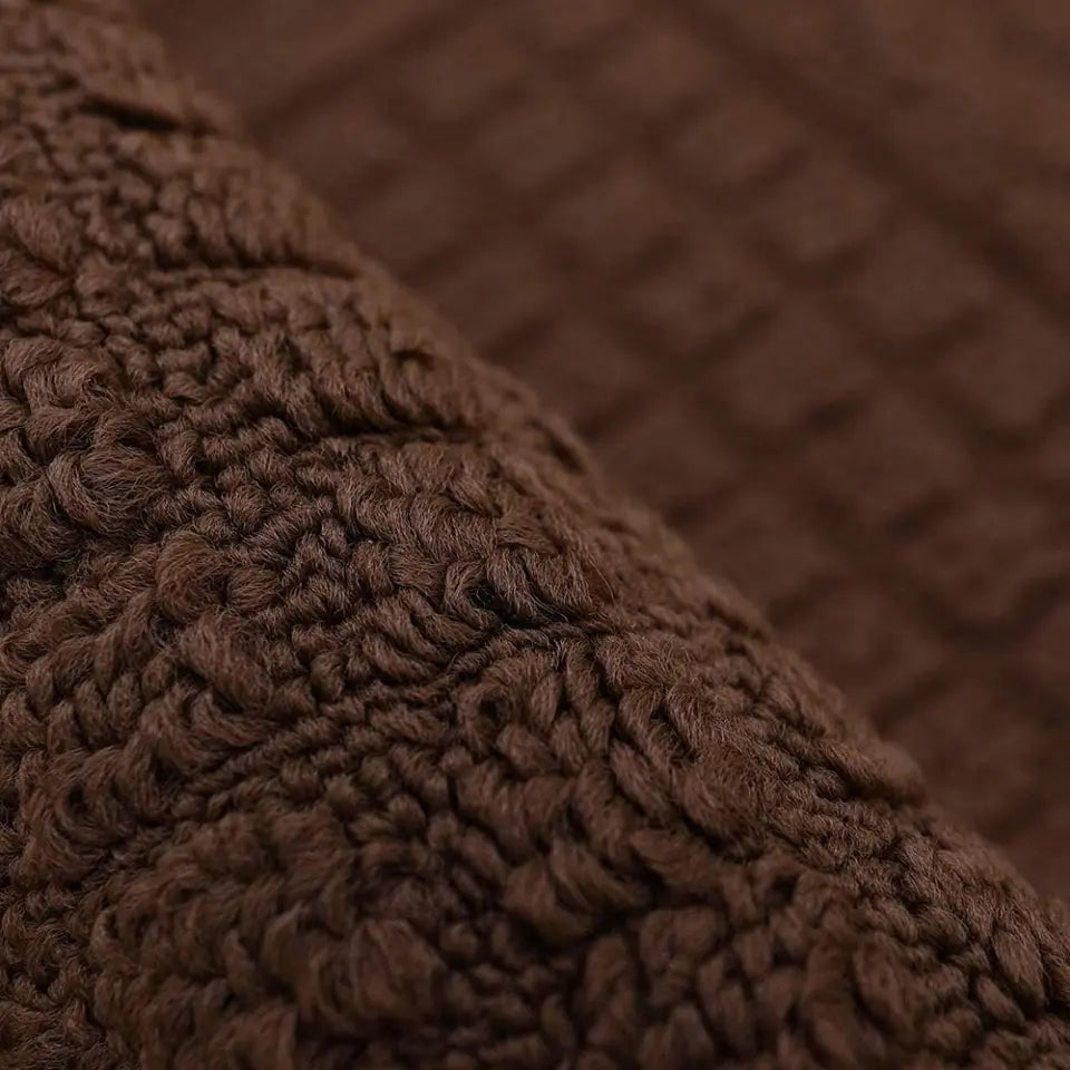 Texture of Brown D Shaped Small Kitchen Rugs