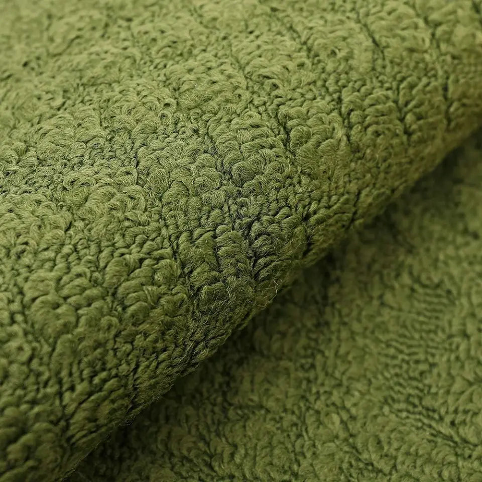 Texture of Green D Shaped Small Kitchen Rugs
