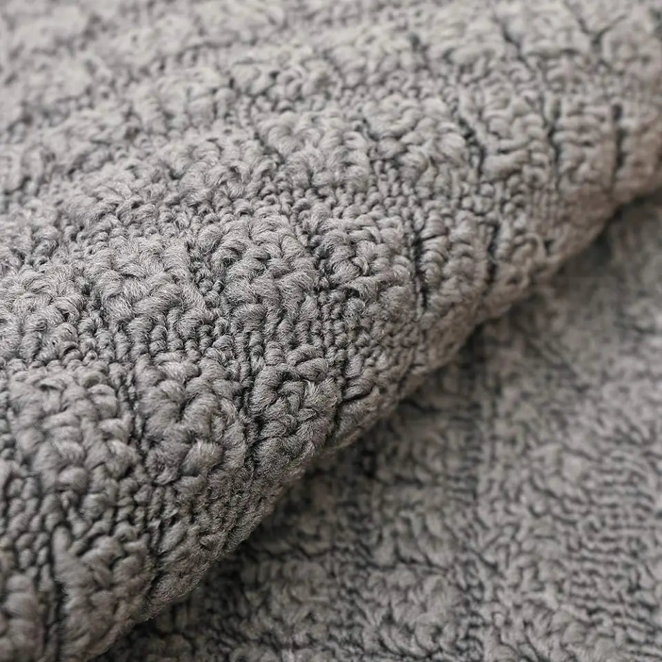 Texture of Grey D Shaped Small Kitchen Rugs