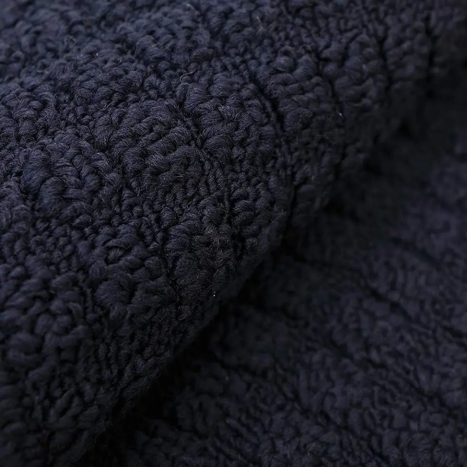 Texture of Navy Blue D Shaped Small Kitchen Rugs