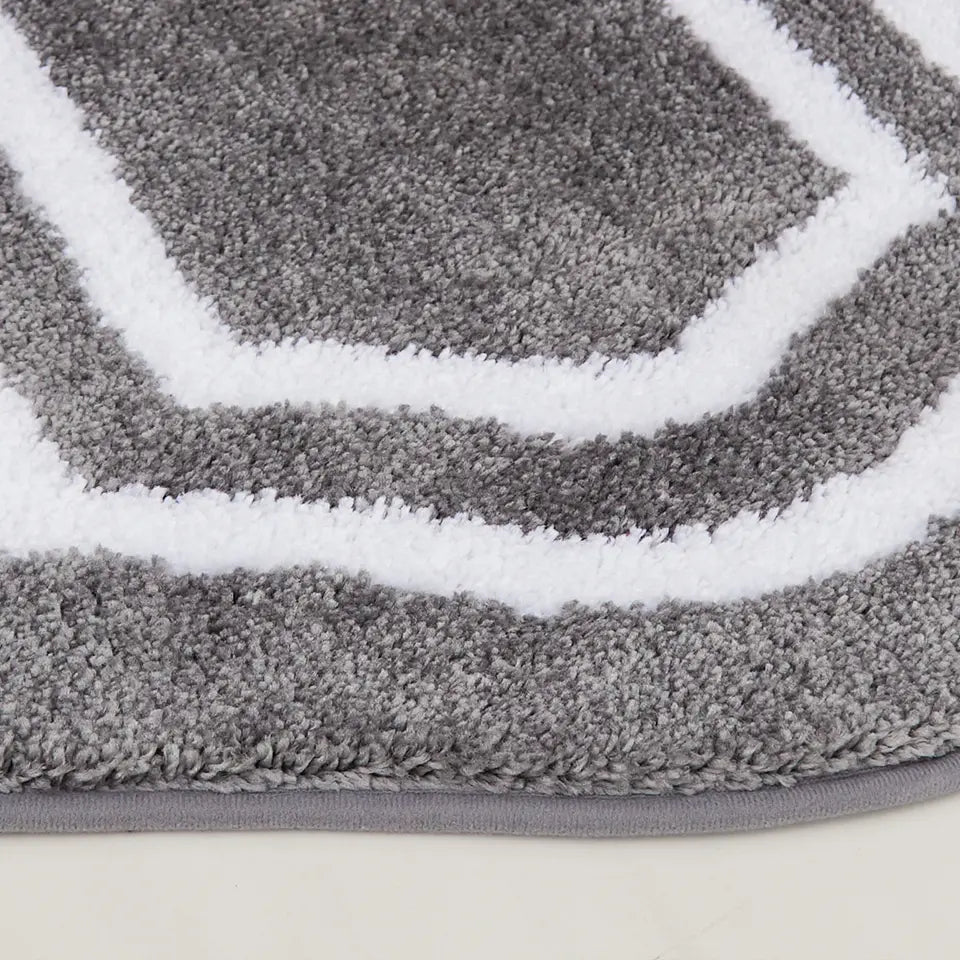 Thickness of Grey Luxury Plush Oval Bath Rugs