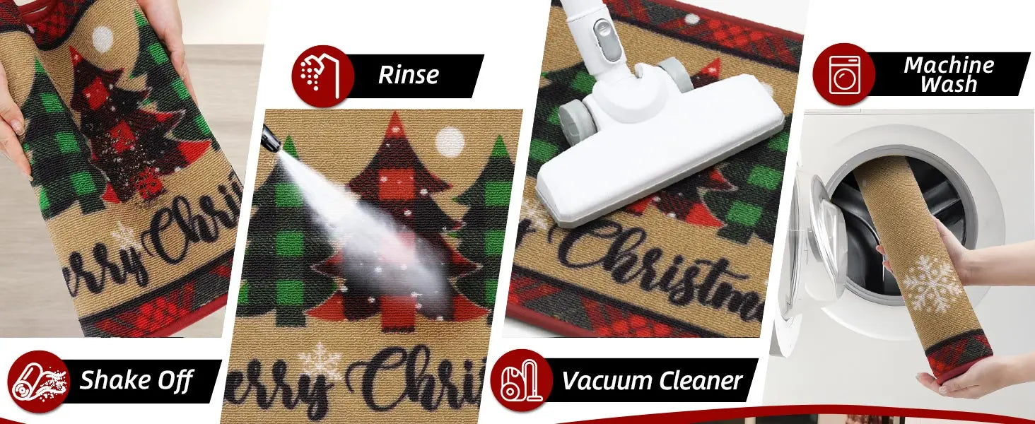 Tree Snowflakes Xmas Kitchen Mats Which is Easy to Maintain