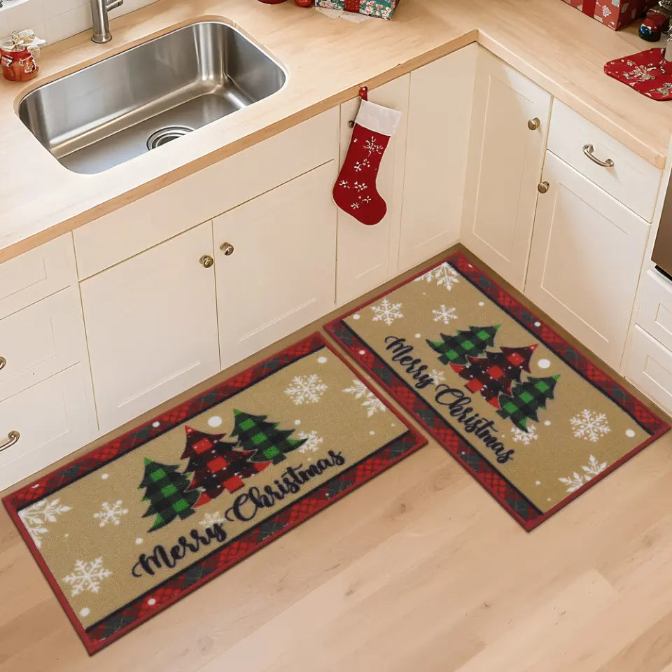 Tree Snowflakes Xmas Kitchen Mats in Christmas Kitchen