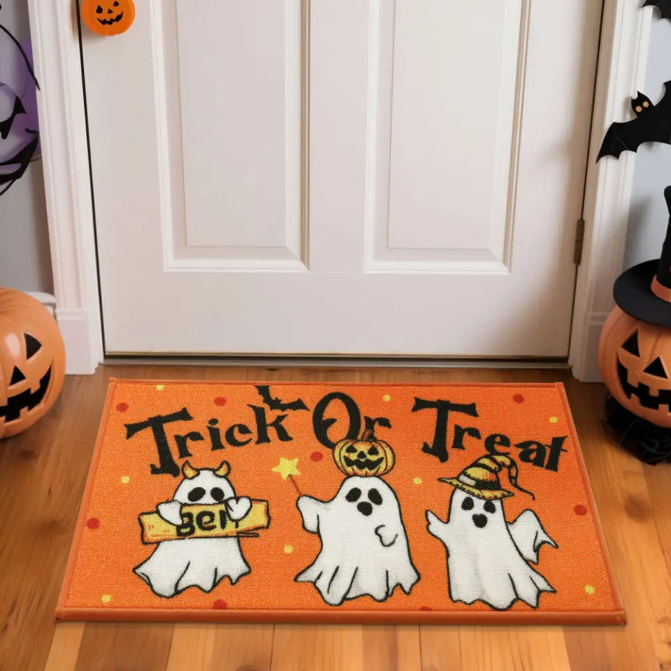 View of Trick or Treat Spooky Halloween Welcome Mat