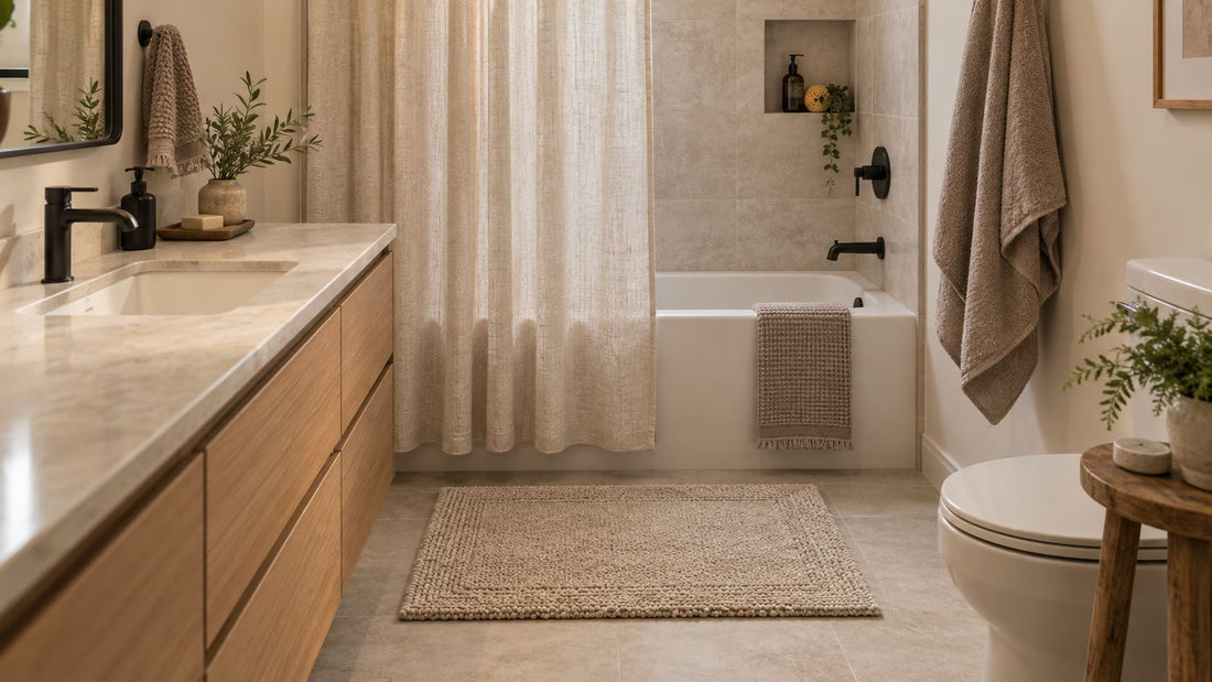 What are the latest bathroom rug trends?