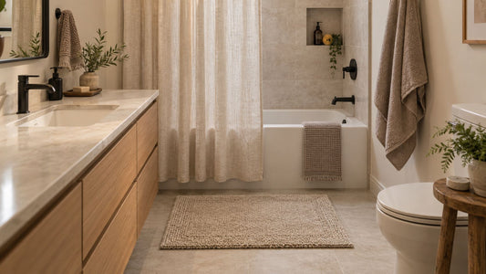 What are the latest bathroom rug trends?
