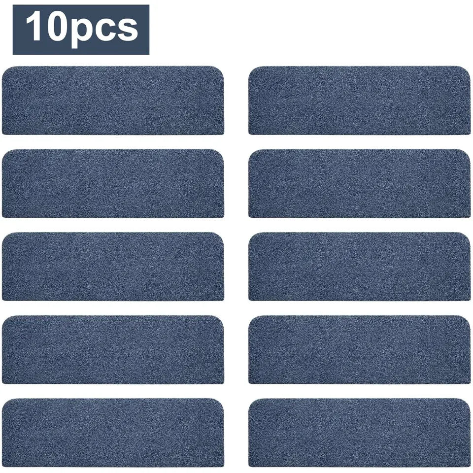 10pcs Set of Blue Machine Washable Stair Treads