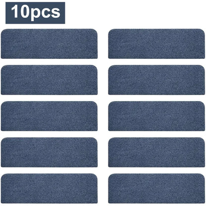 10pcs Set of Blue Machine Washable Stair Treads