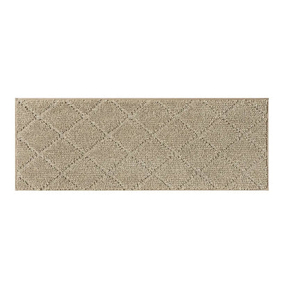 Beige stair treads with a diamond pattern on a white background