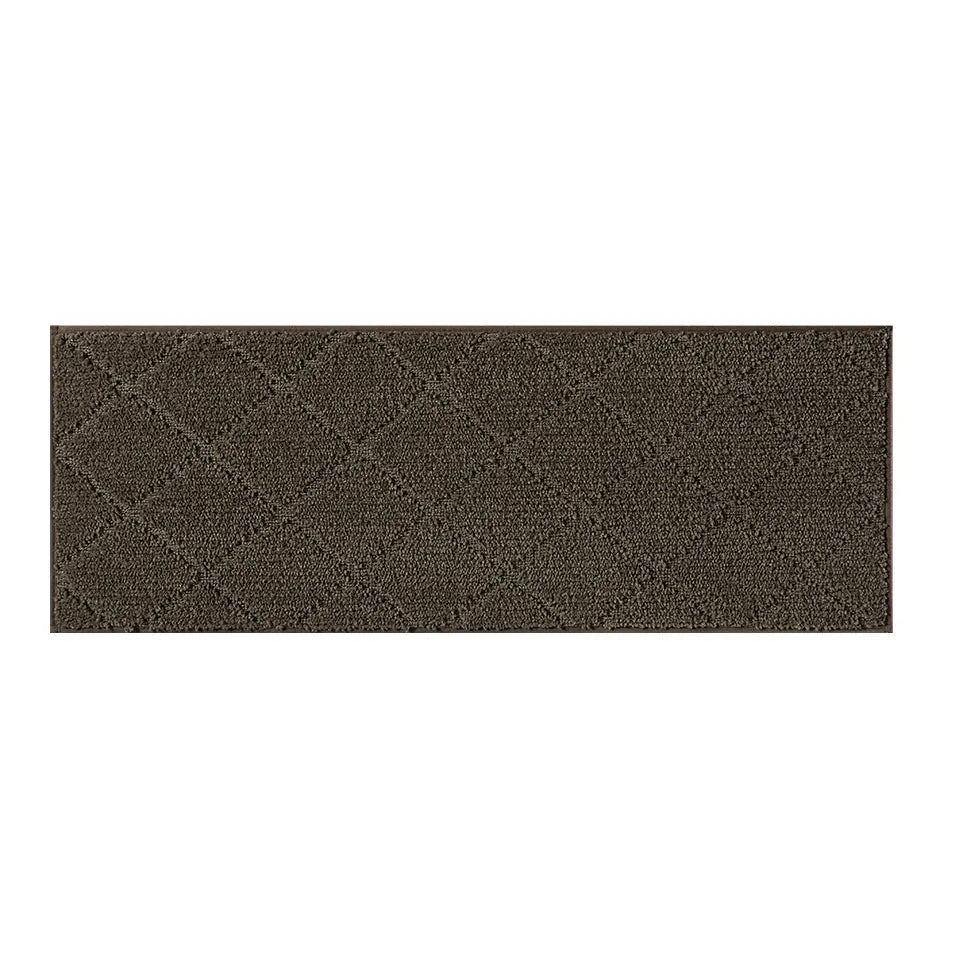 Brown stair treads with a textured pattern on a white background