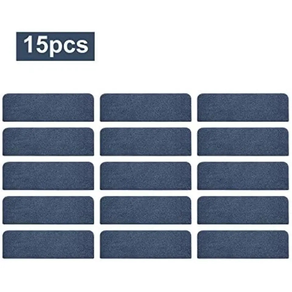 15pcs Set of Blue Machine Washable Stair Treads