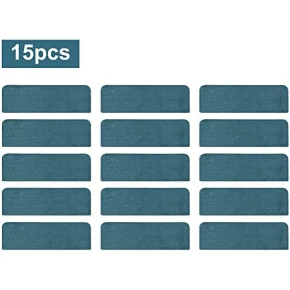 15pcs Set of Teal Machine Washable Stair Treads