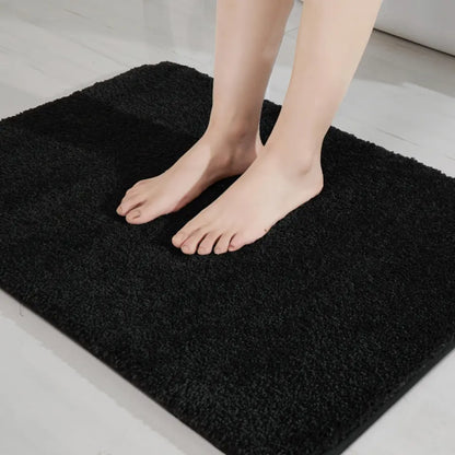 16x24 Black Plain Color Luxury Bath Rugs