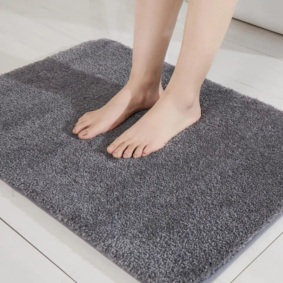 16x24 Dark Grey Plain Color Luxury Bath Rugs