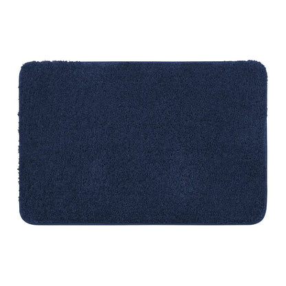 16x24 Navy Blue Pattern of Plain Color Luxury Bath Rugs