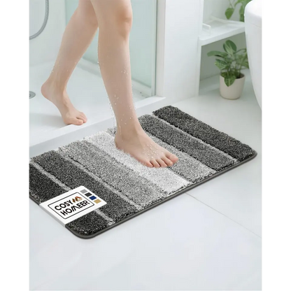 17x24 Dark Gray Ombre Square Bathroom Rug