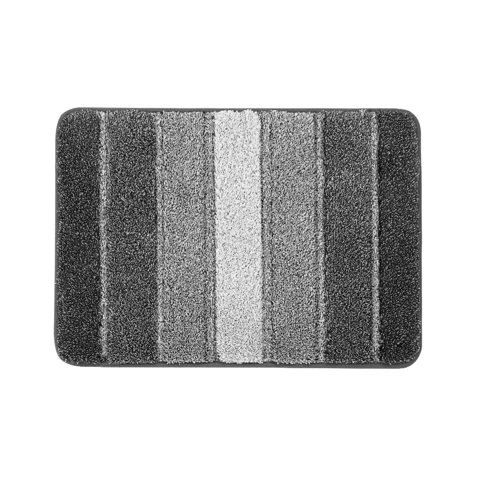 17x24 Dark Grey Pattern of Ombre Square Bathroom Rug