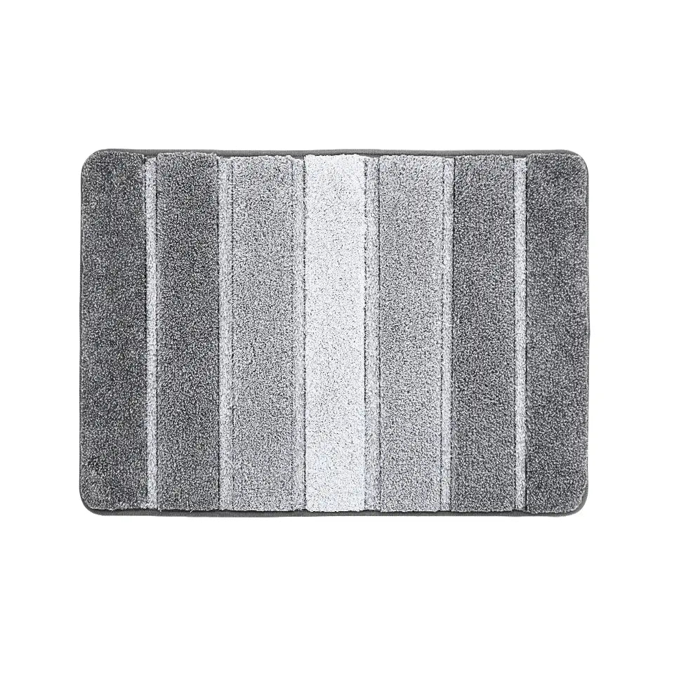 17x24 Grey Pattern of Ombre Square Bathroom Rug