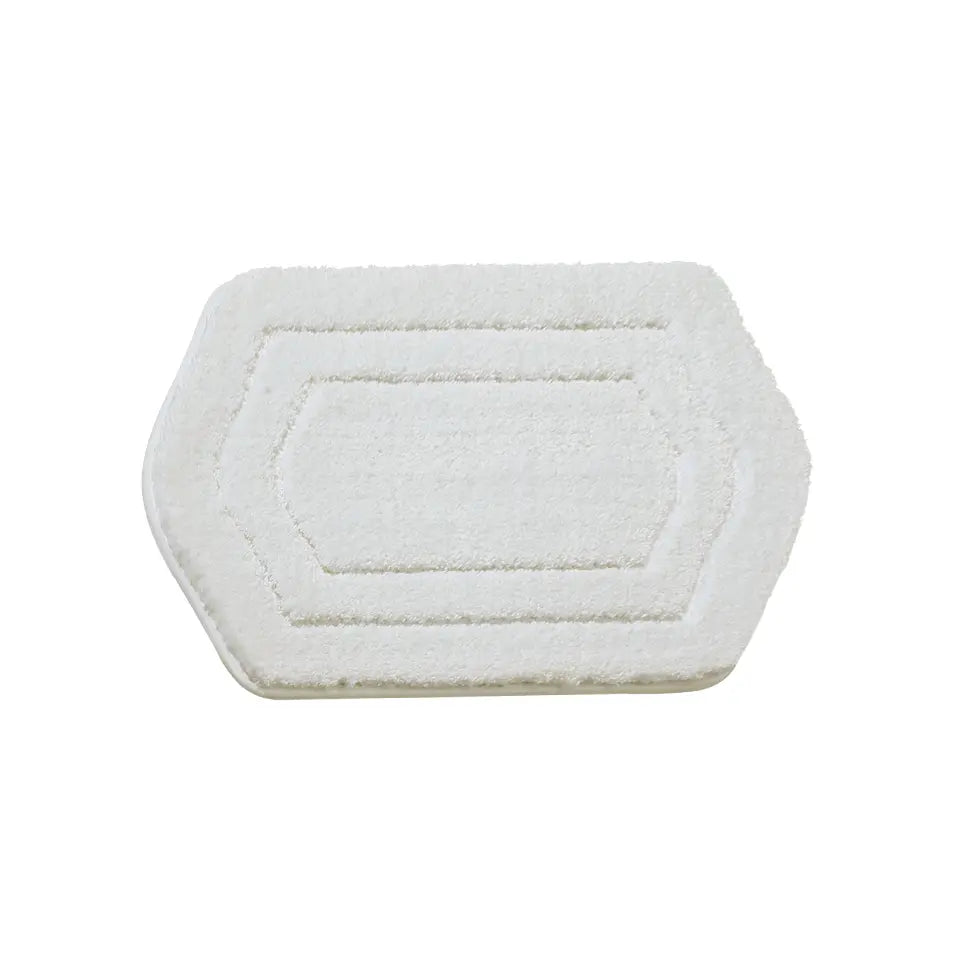 17x27 White Oval Fluffy Bath Rug