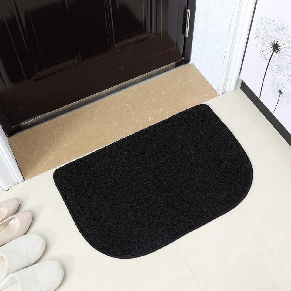 18x27 Black D Shaped Small Kitchen Rugs