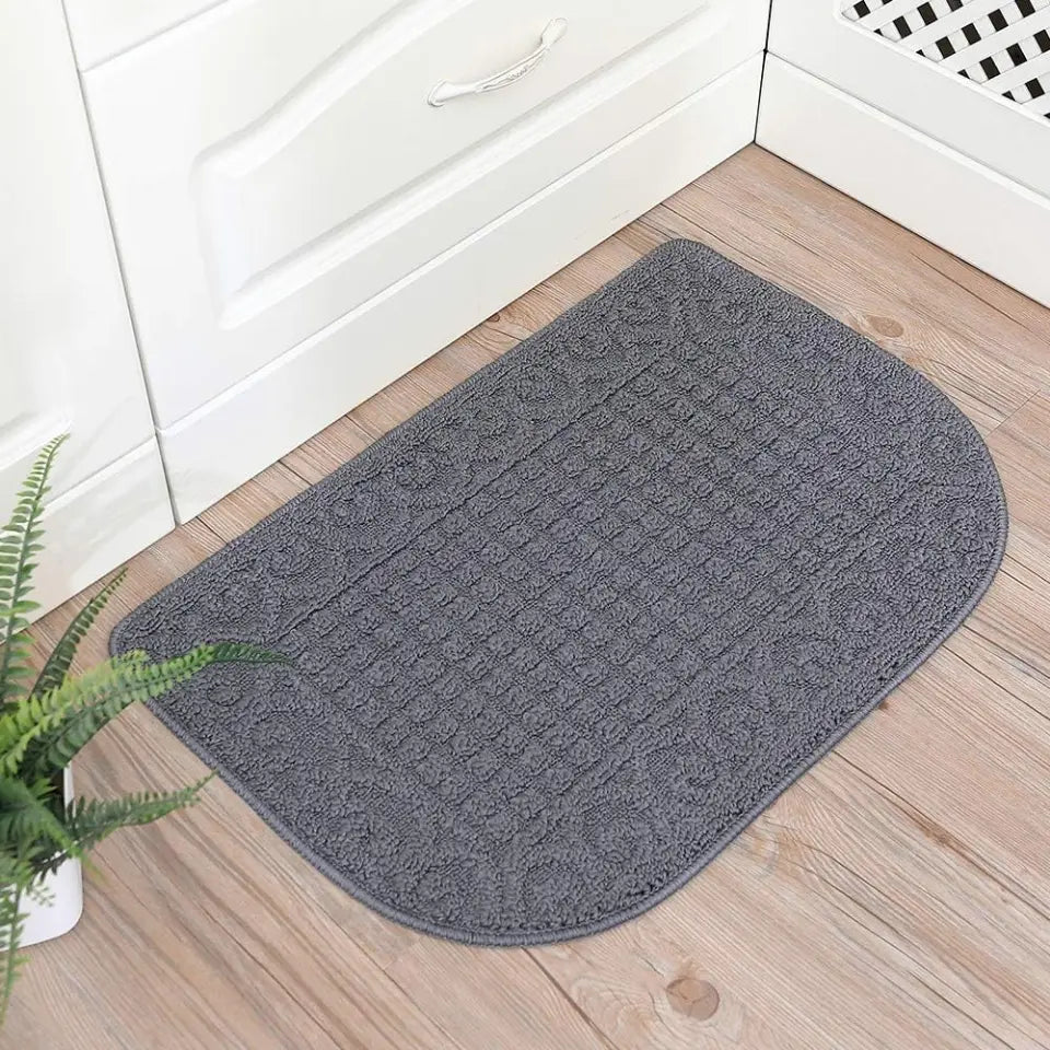18x27 Grey D Shaped Small Kitchen Rugs