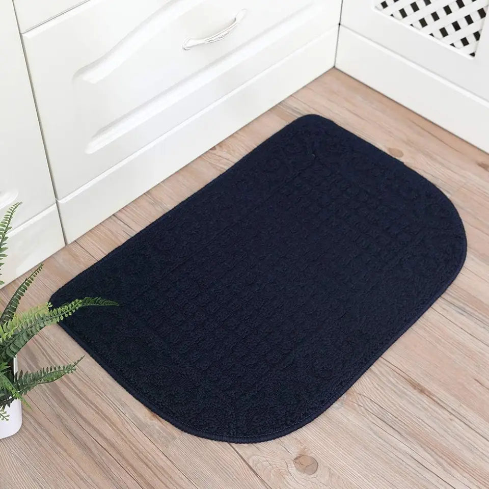 18x27 Navy Blue D Shaped Small Kitchen Rugs