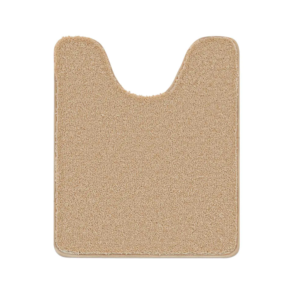 Beige bath mat on a white background