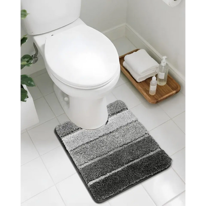 20x24 Dark Gray Ombre U Shaped Bathroom Rug