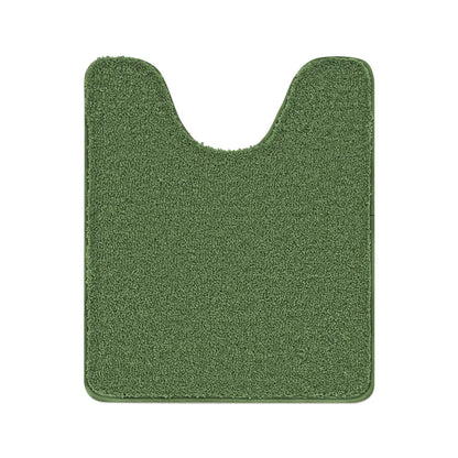 Green bath mat with a unique cutout design on a white background