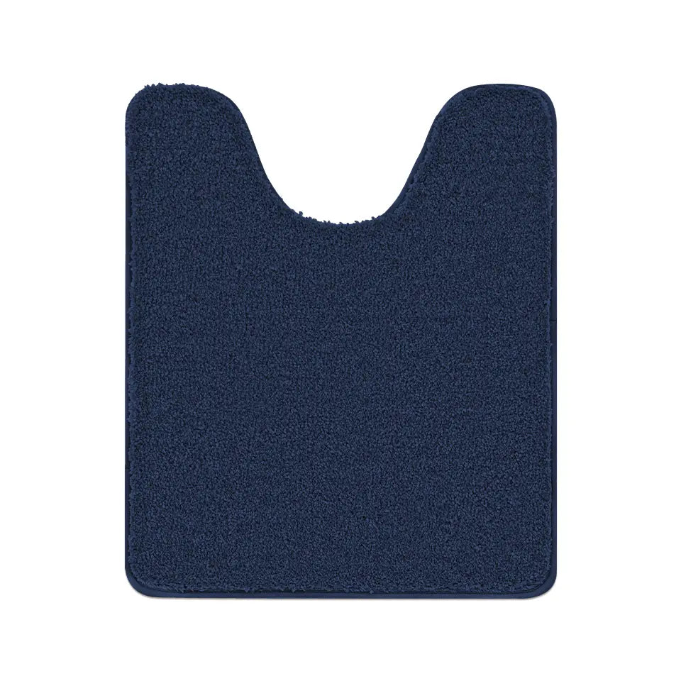 Navy blue bath mat on a white background