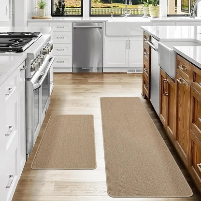 20x30 20x48 Beige Plain Kitchen Rugs Set