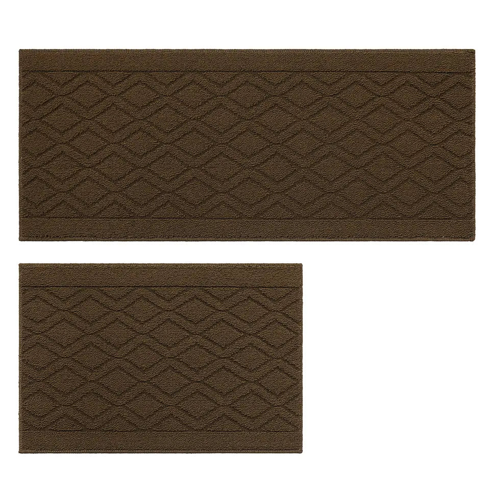20x30 20x48 Brown Wave Geometric Kitchen Mat