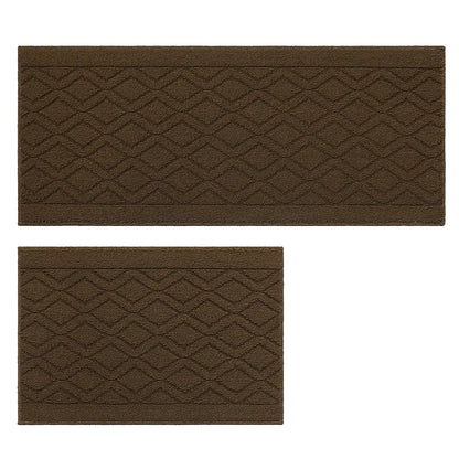 20x30 20x48 Brown Wave Geometric Kitchen Mat