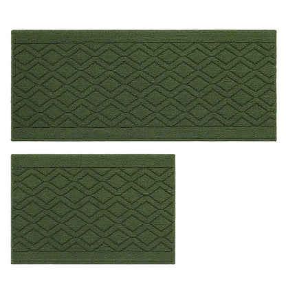 20x30 20x48 Green Wave Geometric Kitchen Mat