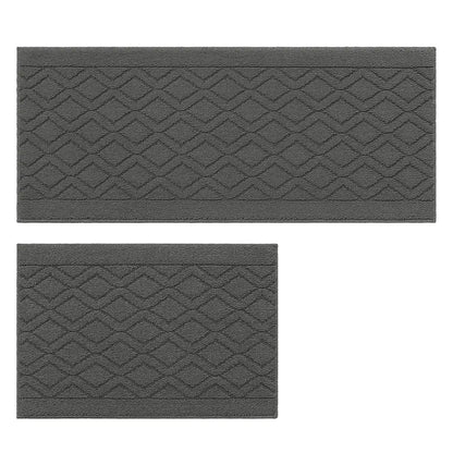 20x30 20x48 Grey Wave Geometric Kitchen Mat