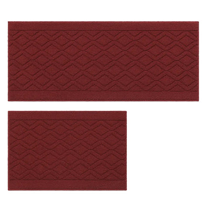 20x30 20x48 Red Wave Geometric Kitchen Mat